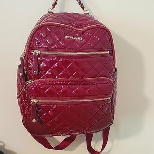 MZ Wallace Crosby Backpack Small Lacquer Cranberry